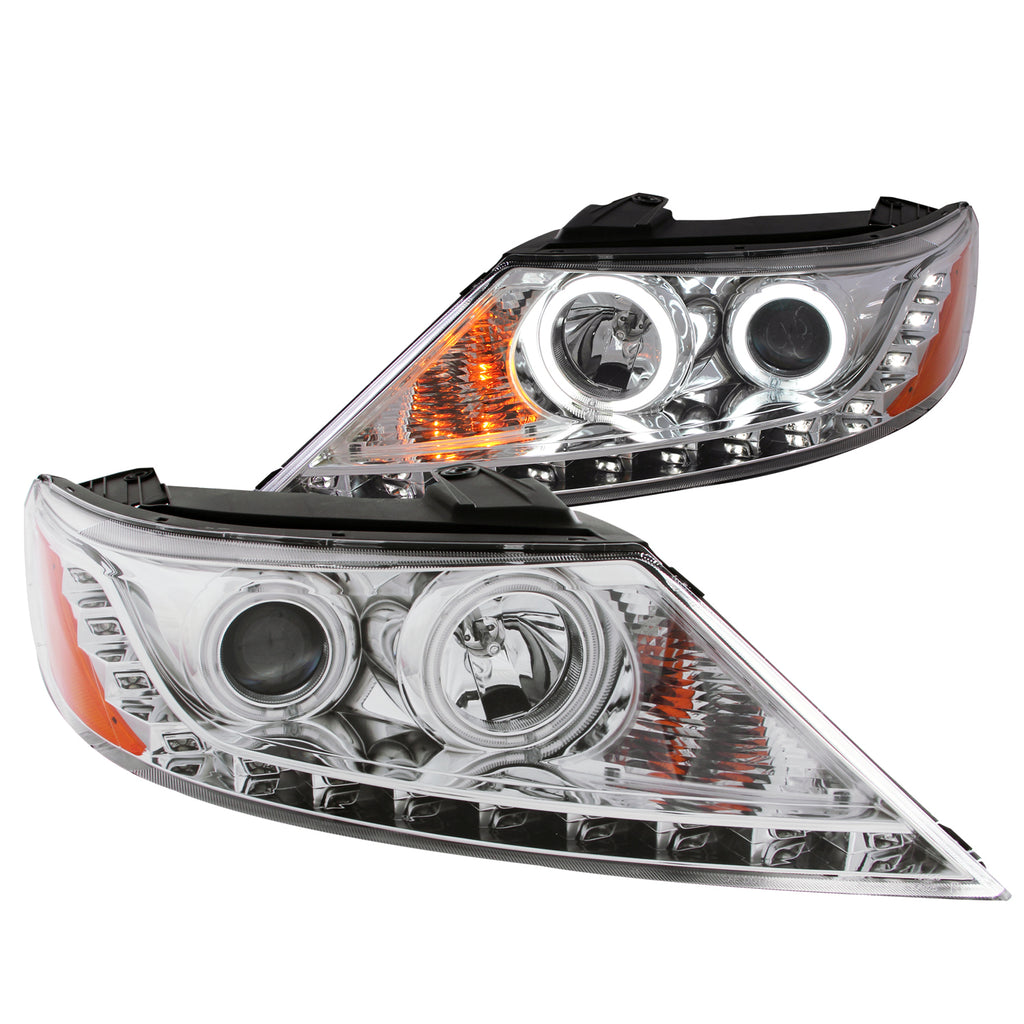 ANZO USA-111249 | Crystal Headlight Set w/Halo; Clear Lens; Chrome Housing;Pair CCFL;