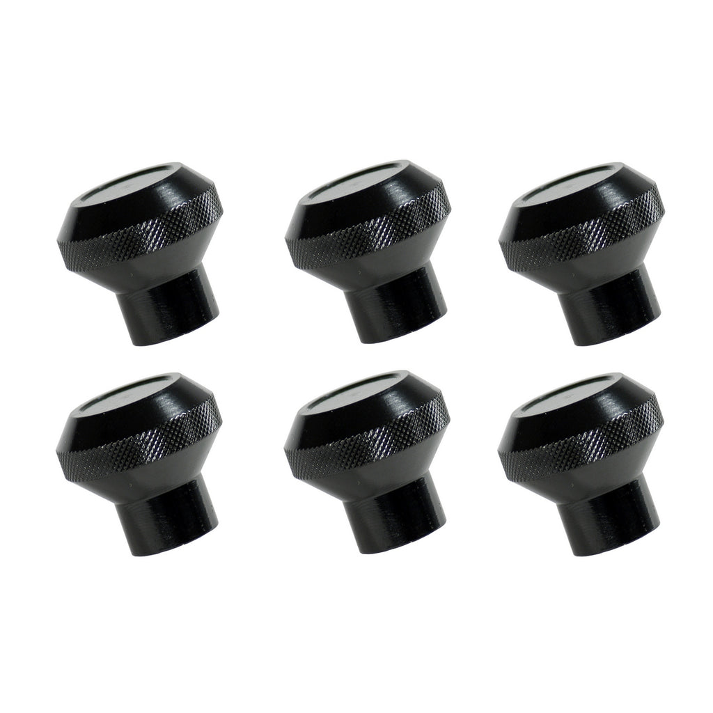 Dash Knob Kit  Billet Stainless Steel  Black; 76-86 Jeep CJ