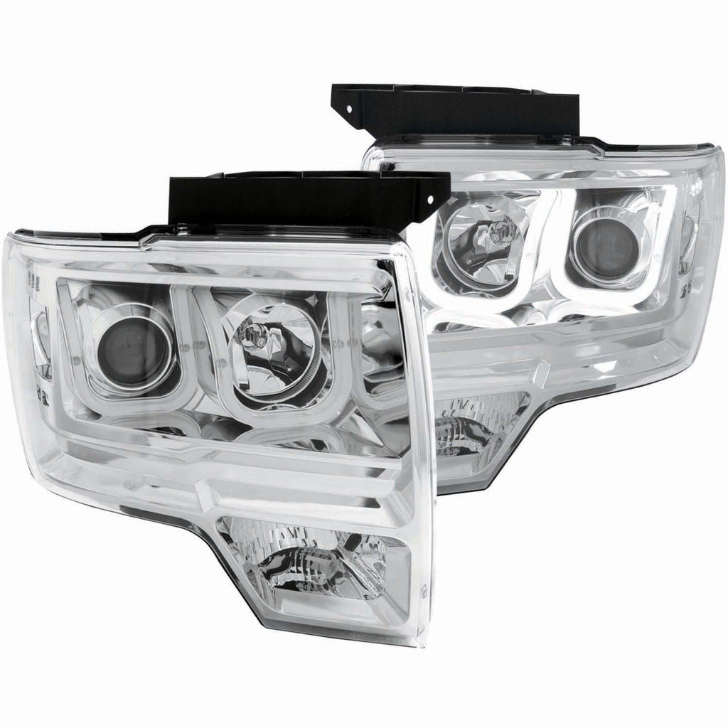 ANZO USA-111264 | Projector Headlight Set; Clear Lens; Chrome Housing;Pair w/U-Bar; For Use w/Non HID Models Only;