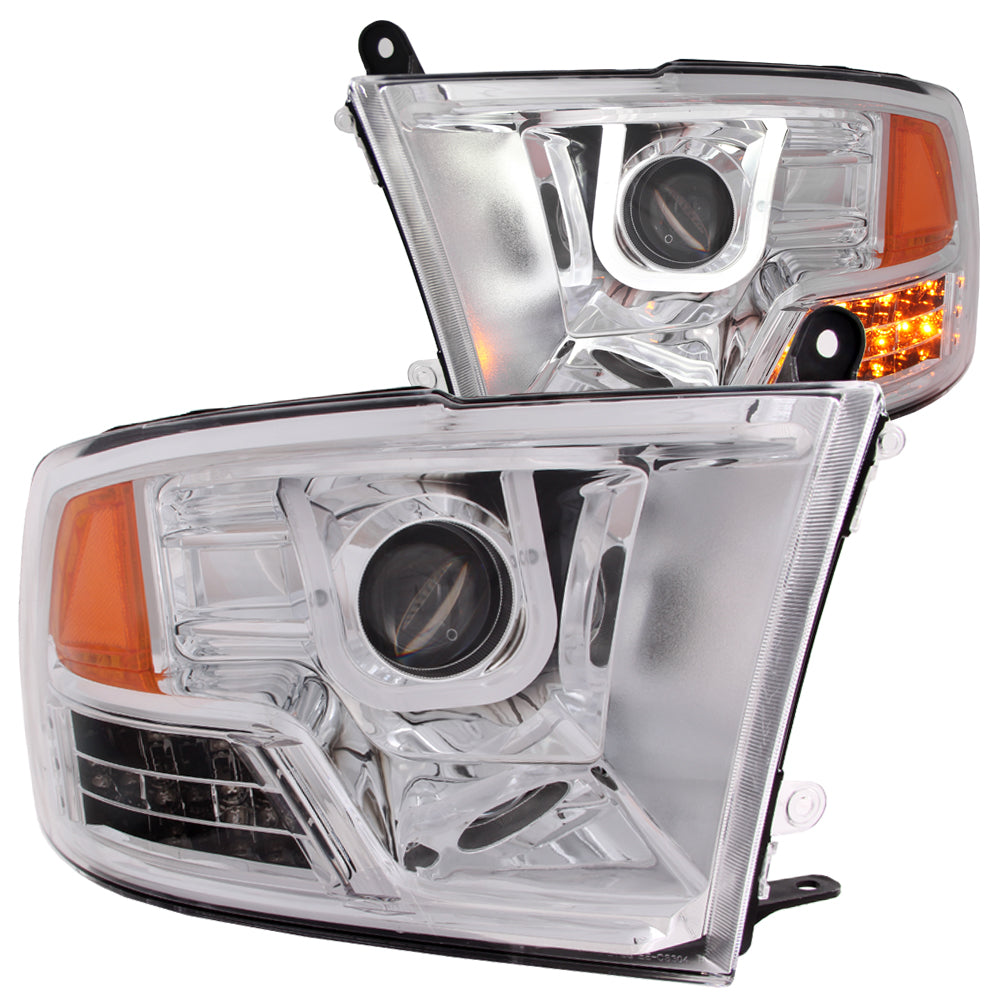 ANZO USA-111269 | Projector Headlight Set; Clear Lens; Chrome Housing;Pair w/U-Bar; Not For Use w/Factory Projector Headlights;