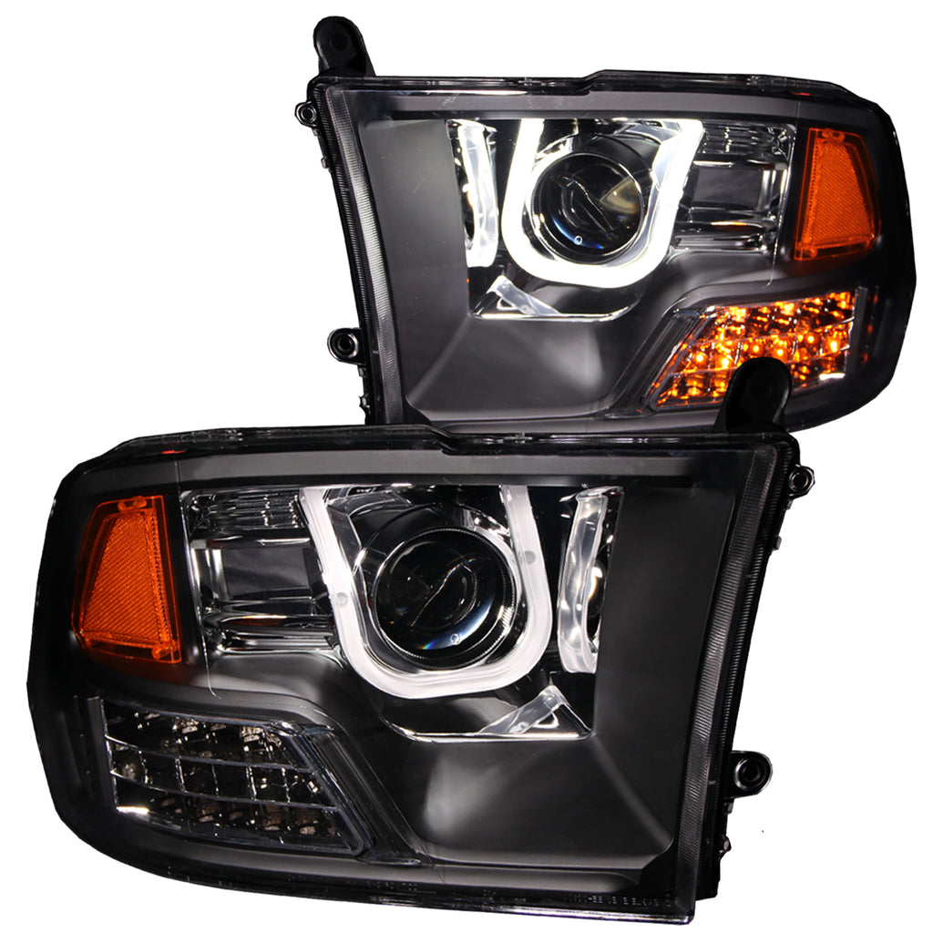 ANZO USA-111270 | Projector Headlight Set; Clear Lens; Black Housing;Pair w/U-Bar; Not For Use w/Factory Projector Headlights;
