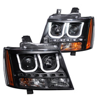 ANZO USA-111273 | Projector Headlight Set; Clear Lens; Black Housing;Pair w/U-Bar;