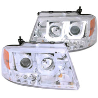 ANZO USA-111287 | Projector Headlight Set; Clear Lens; Chrome Housing;Pair w/U-Bar;