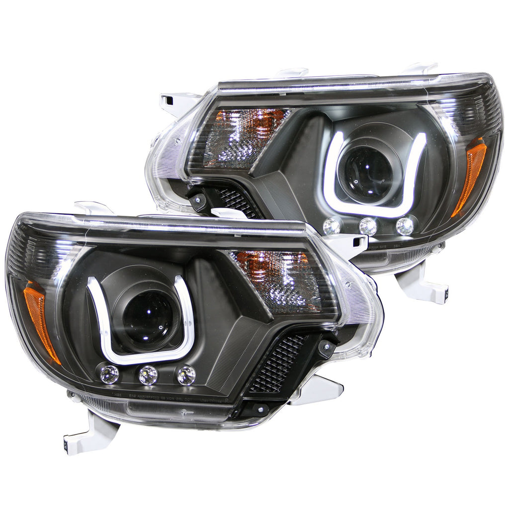 ANZO USA-111290 | Projector Headlight Set; Clear Lens; Black Housing;Pair w/U-Bar;