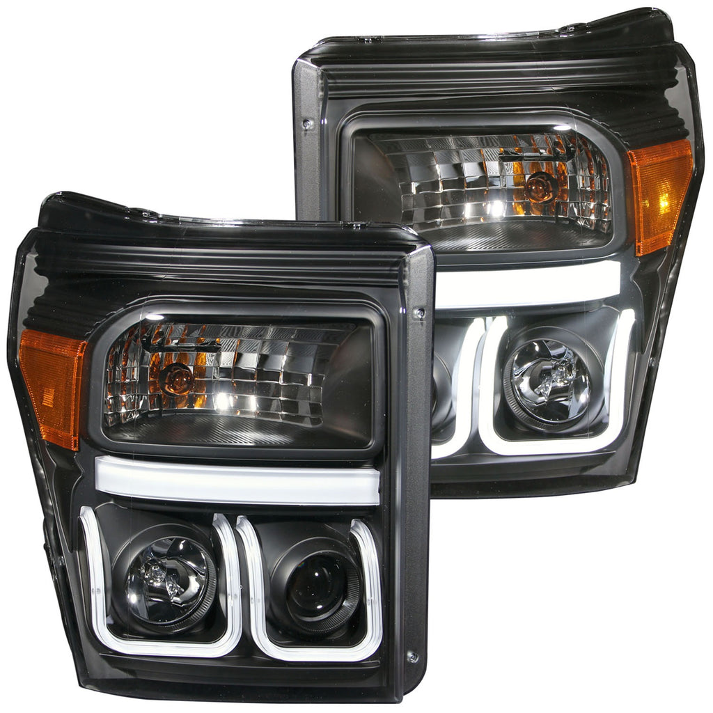 ANZO USA-111292 | Projector Headlight Set; Clear Lens; Black Housing;Pair w/U-Bar;