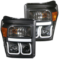 ANZO USA-111292 | Projector Headlight Set; Clear Lens; Black Housing;Pair w/U-Bar;