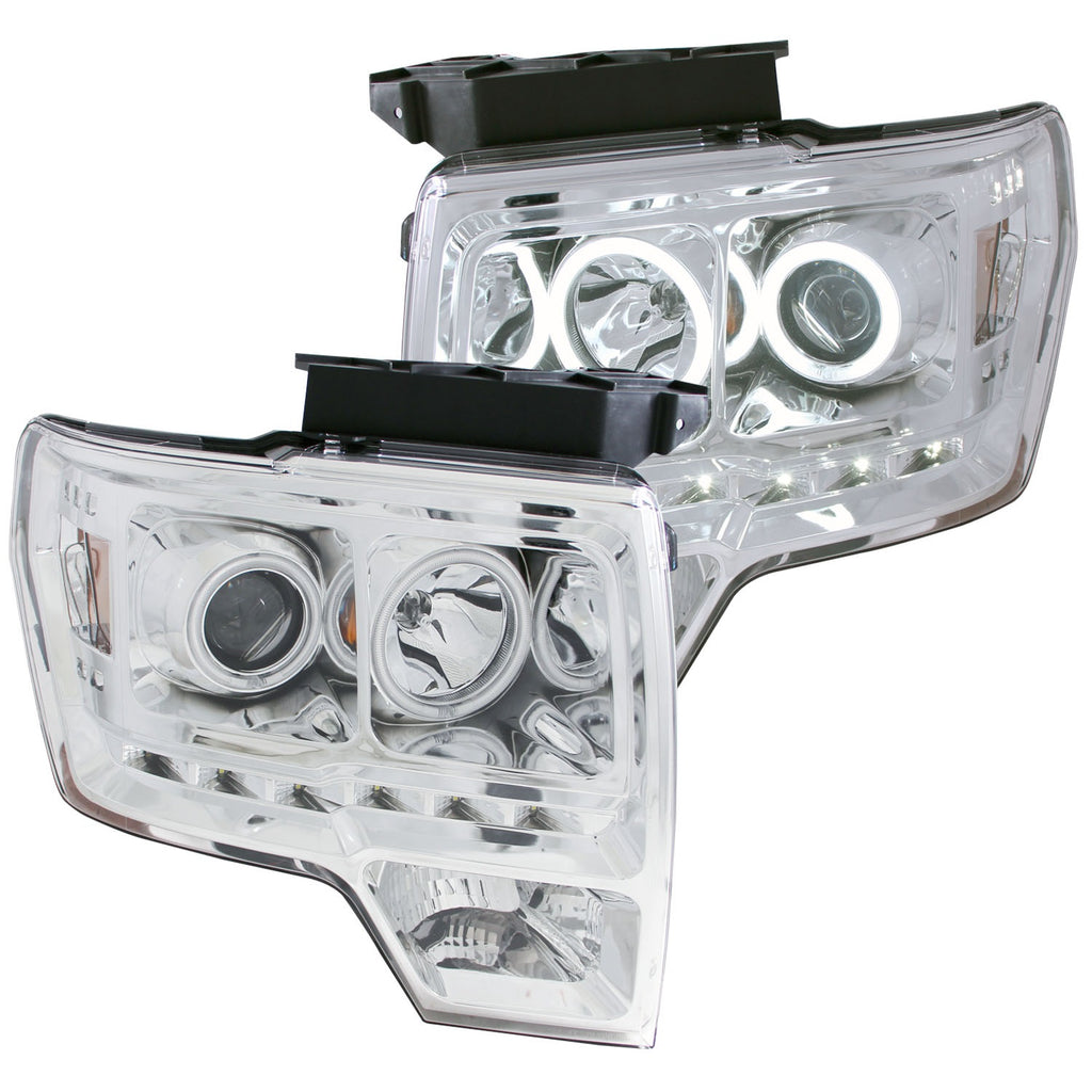 ANZO USA-111297 | Projector Headlight Set w/Halo; Clear Lens; Chrome Housing; G2;Pair CCFL; For Use w/Non HID Models Only;