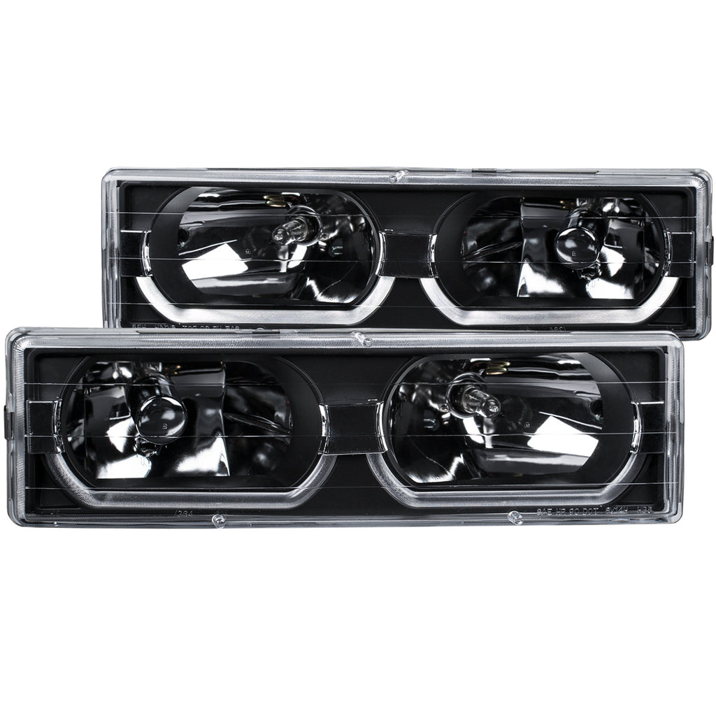 ANZO USA-111299 | Crystal Headlight Set; Clear Lens; Black Housing;Pair w/Low Brow;