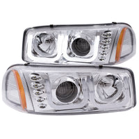ANZO USA-111304 | Projector Headlight Set; Clear Lens; Chrome Housing;Pair w/U-Bar;