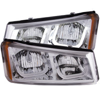 ANZO USA-111313 | Projector Headlight Set; Clear Lens; Chrome Housing;Pair w/U-Bar;