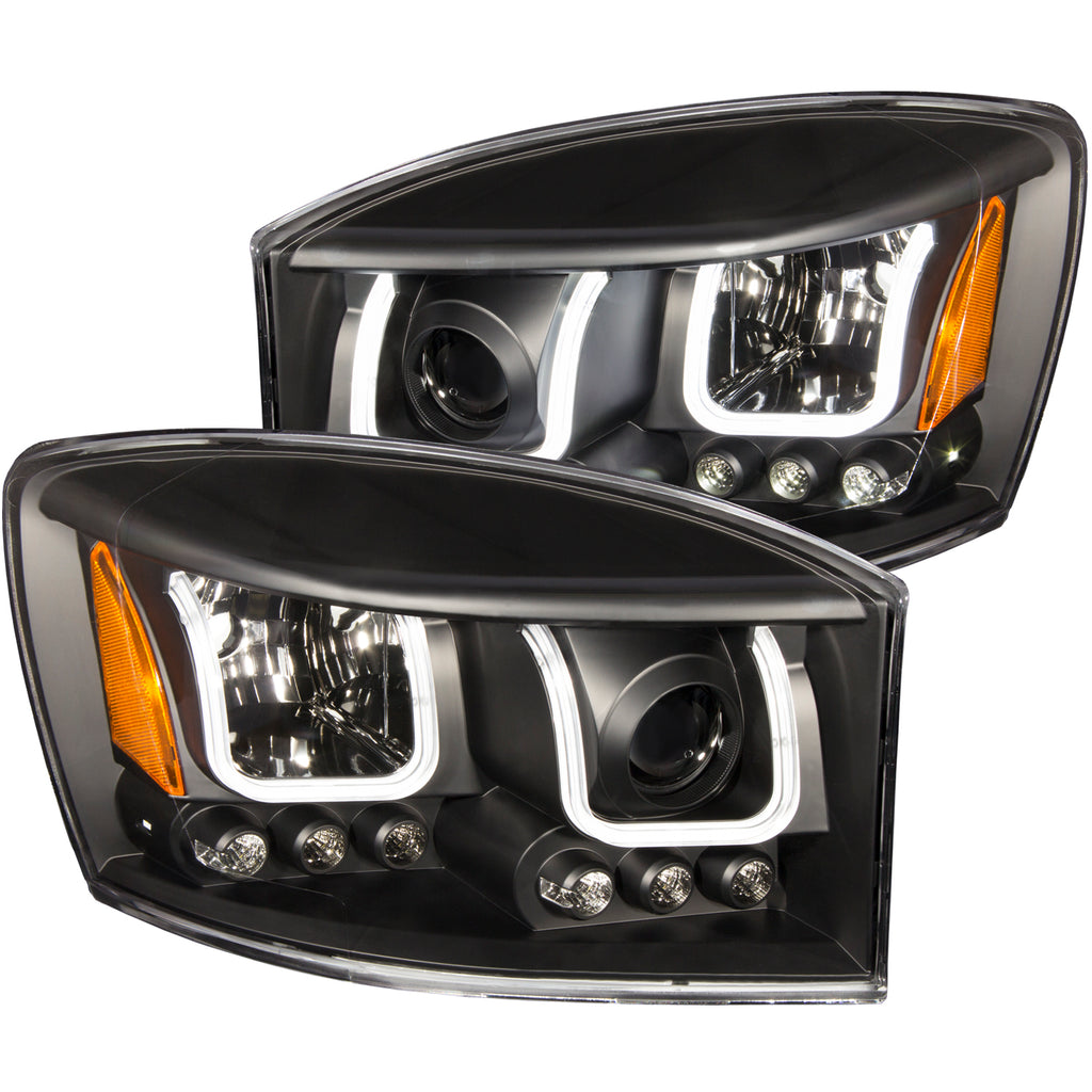 ANZO USA-111314 | Projector Headlight Set; Clear Lens; Black Housing;Pair w/U-Bar;