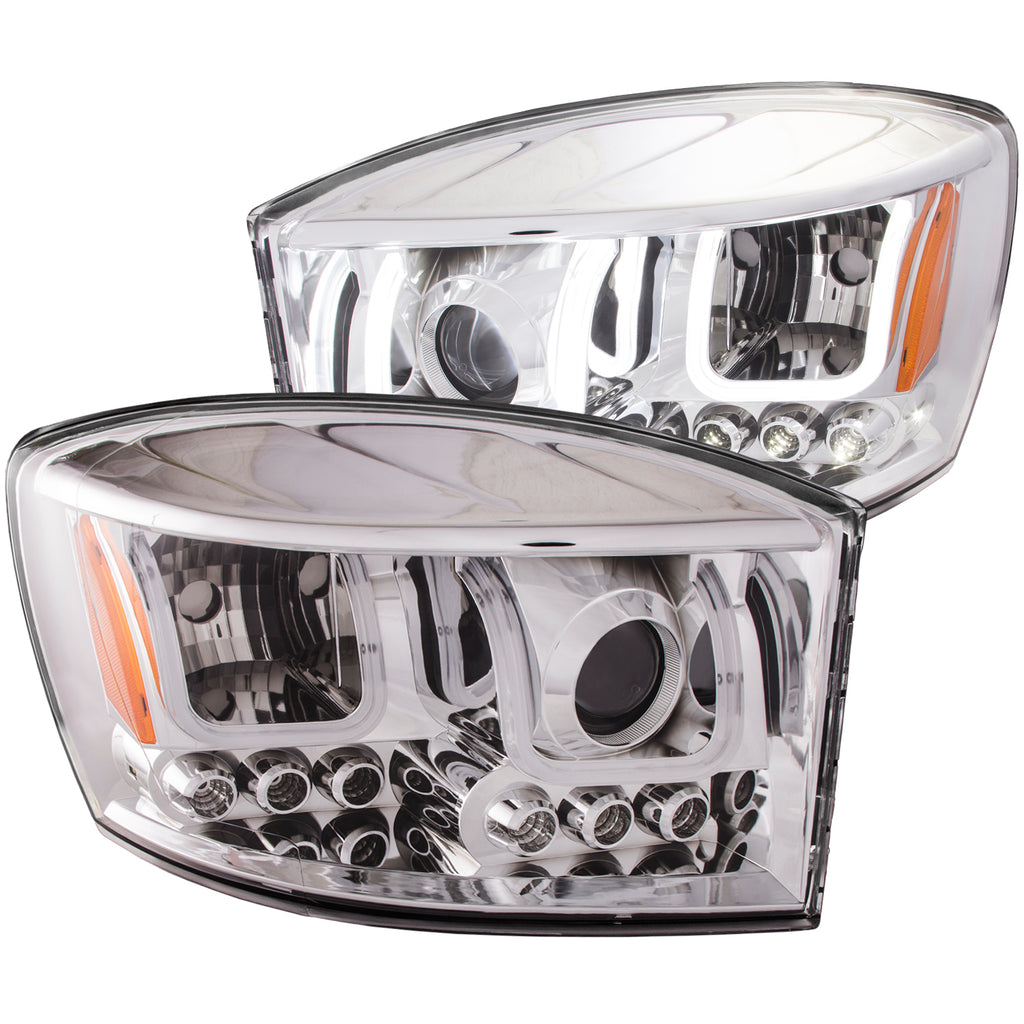 ANZO USA-111315 | Projector Headlight Set; Clear Lens; Chrome Housing;Pair w/U-Bar;