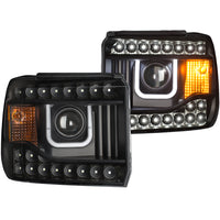 ANZO USA-111316 | Projector Headlight Set; Clear Lens; Black Housing;Pair w/U-Bar;