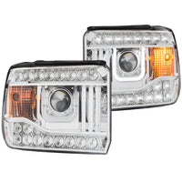 ANZO USA-111317 | Projector Headlight Set; Clear Lens; Chrome Housing;Pair w/U-Bar;