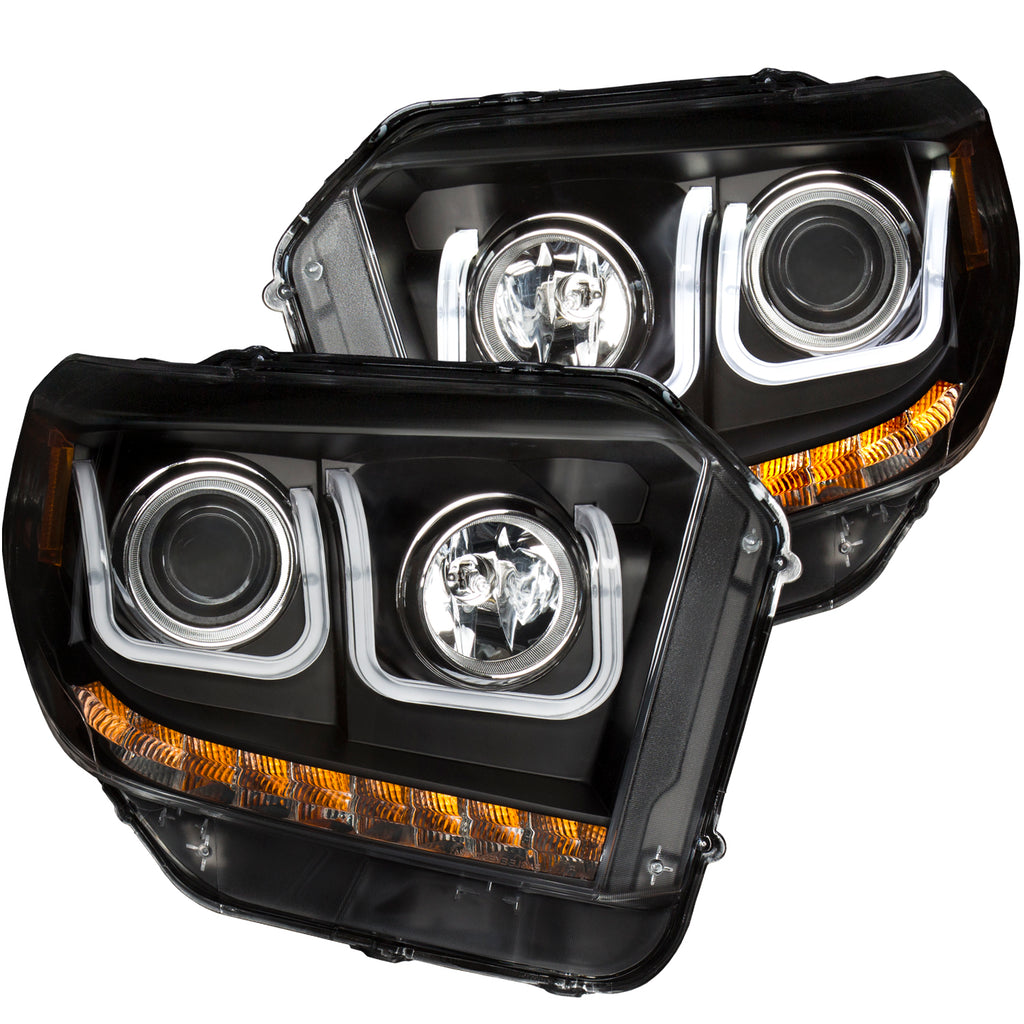 ANZO USA-111318 | Projector Headlight Set; Clear Lens; Black Housing;Pair w/U-Bar;
