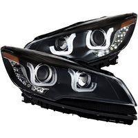 ANZO USA-111324 | Projector Headlight Set; Clear Lens; Black Housing;Pair w/U-Bar;