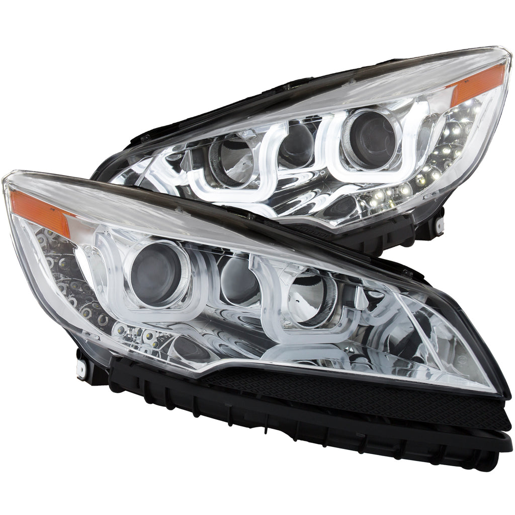 ANZO USA-111325 | Projector Headlight Set; Clear Lens; Chrome Housing;Pair w/U-Bar;