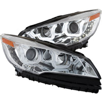 ANZO USA-111325 | Projector Headlight Set; Clear Lens; Chrome Housing;Pair w/U-Bar;