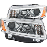 ANZO USA-111328 | Projector Headlight Set; Clear Lens; Chrome Housing;Pair w/Plank Style Design;