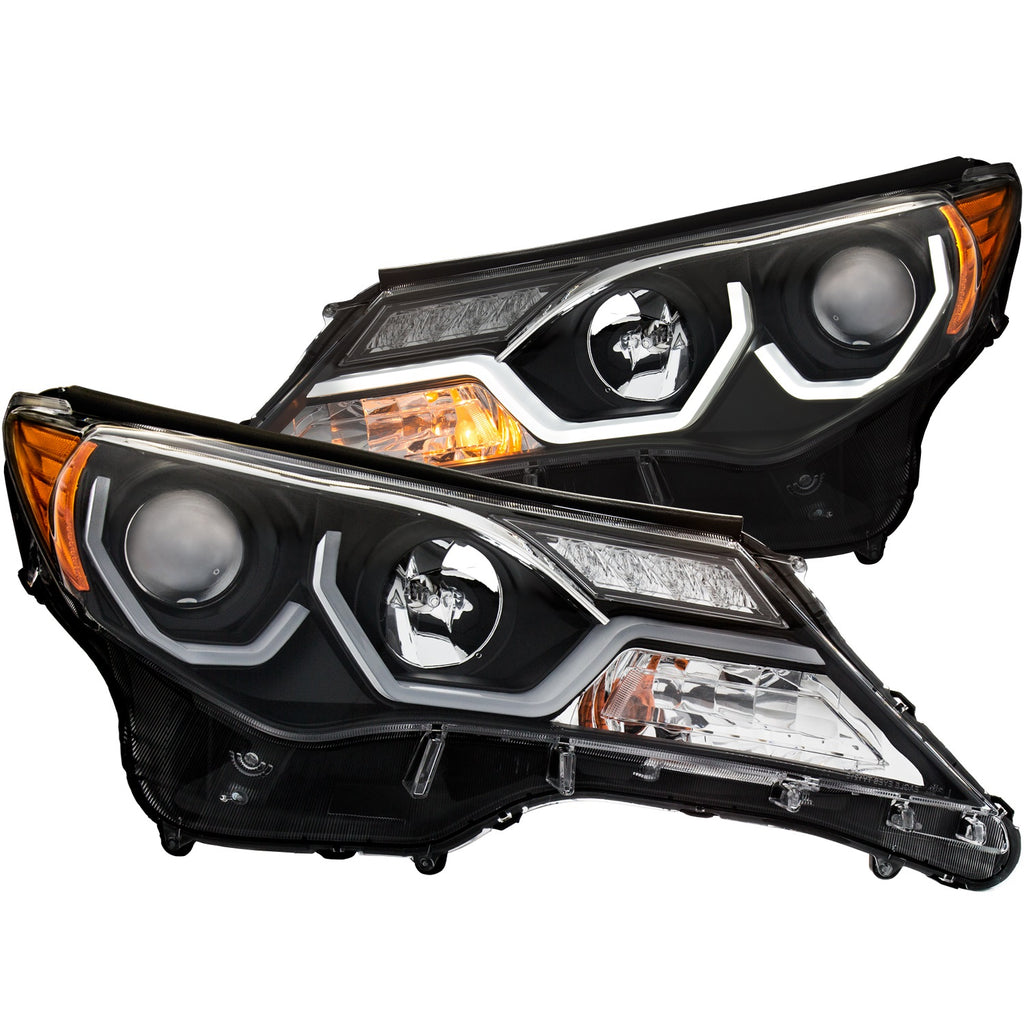 ANZO USA-111332 | Projector Headlight Set; Clear Lens; Black Housing;Pair w/Plank Style Design;