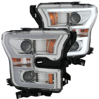 ANZO USA-111348 | Projector Headlight Set; Amber Lens; Chrome Housing;Pair w/Plank Style Design;