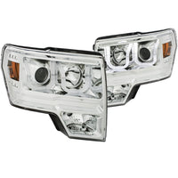 ANZO USA-111352 | Projector Headlight Set; Clear Lens; Chrome Housing; Amber;Pair w/U-Bar;