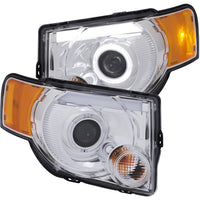 ANZO USA-111356 | Projector Headlight Set; Clear Lens; Plank Style; Black Housing; w/Chrome/Amber Trim;Pair