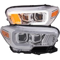ANZO USA-111378 | Projector Headlights w/ Plank Style Chrome w/ Amber