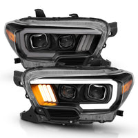 ANZO USA-111379 | Projector Headlights w/ Plank Style Design Black/Amber w/ DRL