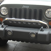 Light Bar  Bumper Mounted  Stainless Steel; 07-18 Jeep Wrangler JK