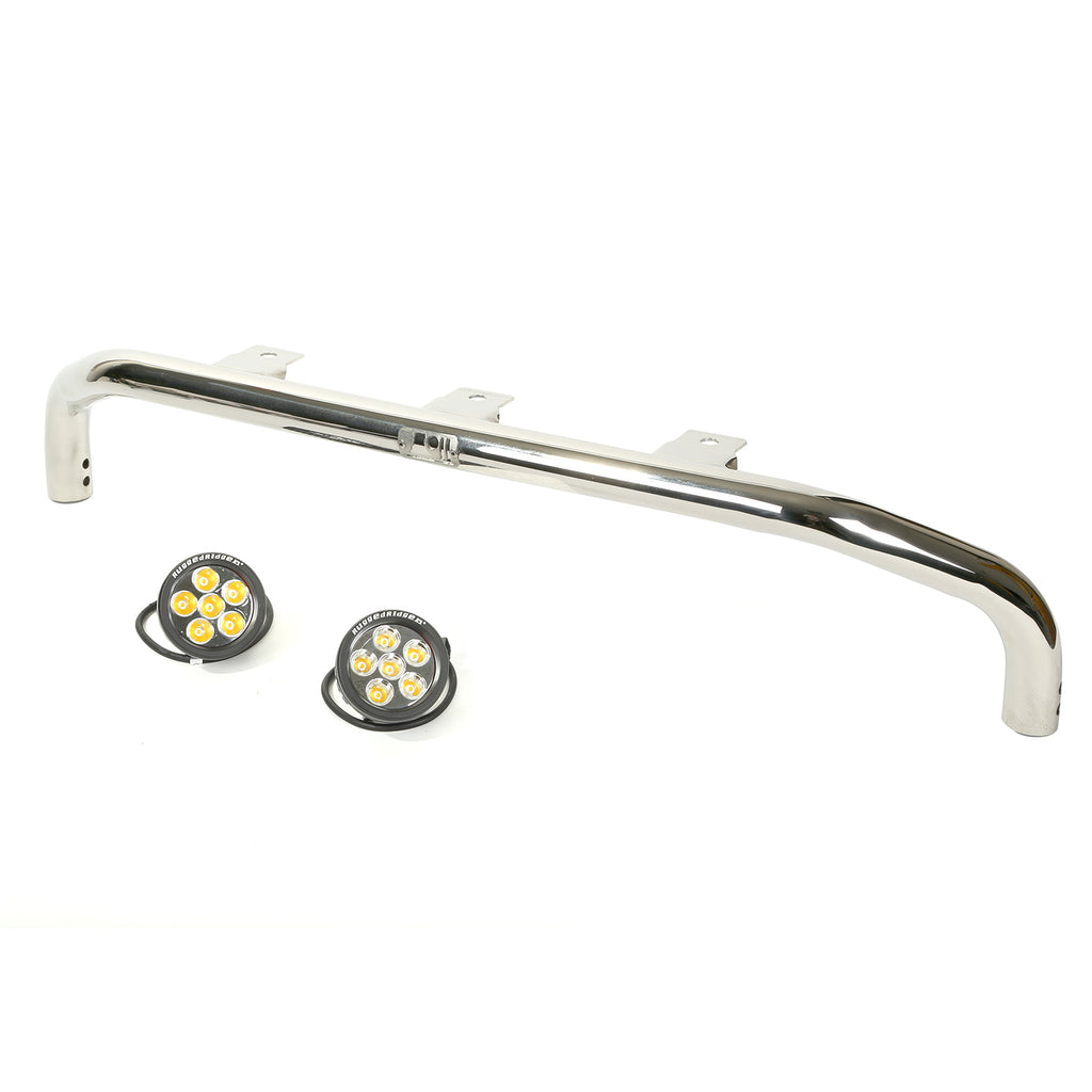 Rugged Ridge 11138.23 | Bumper Mounted Light Bar Kit, Stainless Steel, Round; 07-16 Wrangler