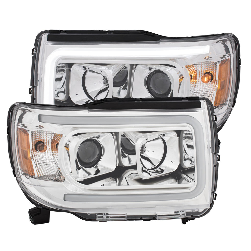 ANZO USA-111382 | Projector Headlights w/ Plank Style Design Chrome w/ Amber