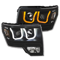 ANZO USA-111383 | Projector Headlights w/ U-Bar Switchback Black w/ Amber