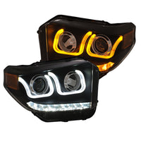 ANZO USA-111387 | Projector Headlights w/ U-Bar Switchback Black w/ Amber