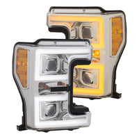 ANZO USA-111389 | Projector Headlights w/ U-Bar Switchback Chrome w/ Amber