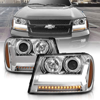 ANZO USA-111391 | Projector Headlights w/ Plank Style Design Chrome w/ Amber