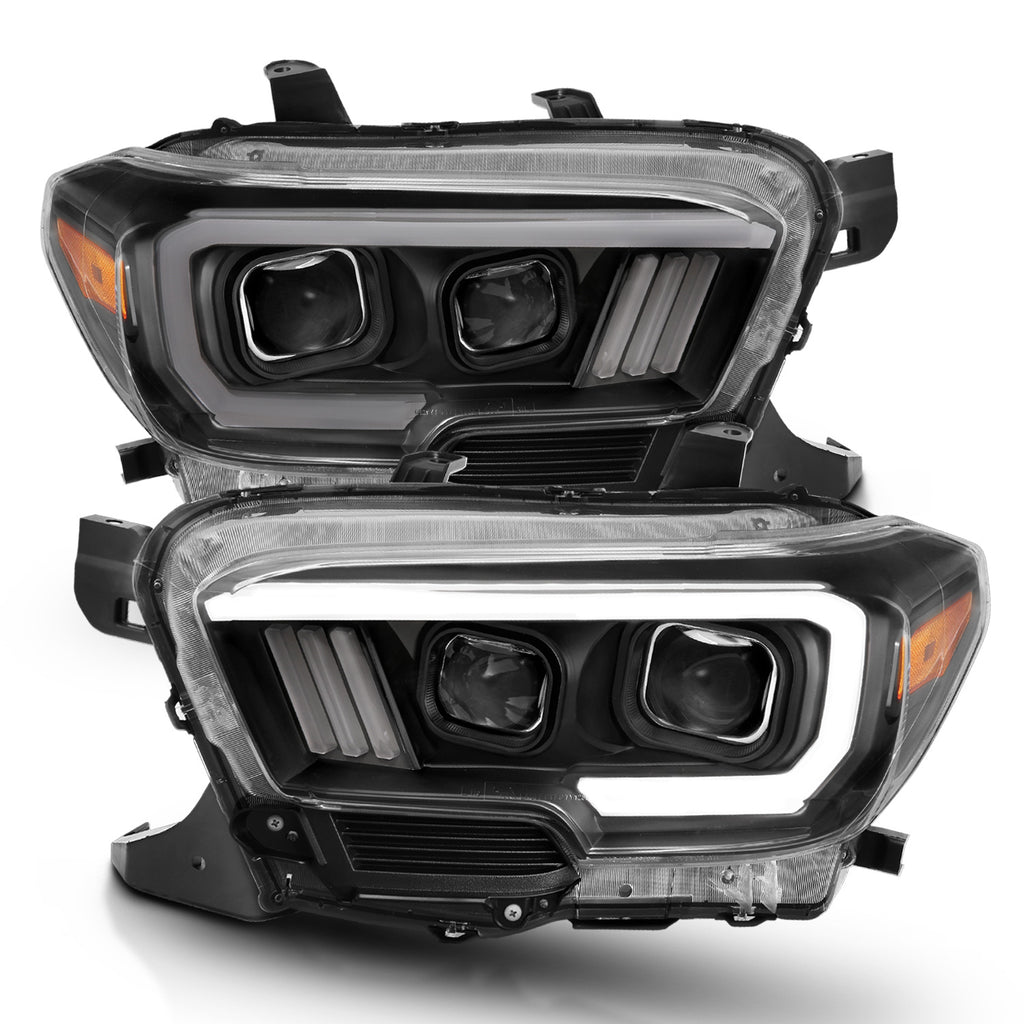 ANZO USA-111396 | Projector Headlights w/ Plank Style Switchback Black w/ Amber