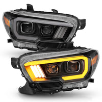 ANZO USA-111397 | Projector Headlights w/ Plank Style Switchback Black w/ Amber W/ DRL