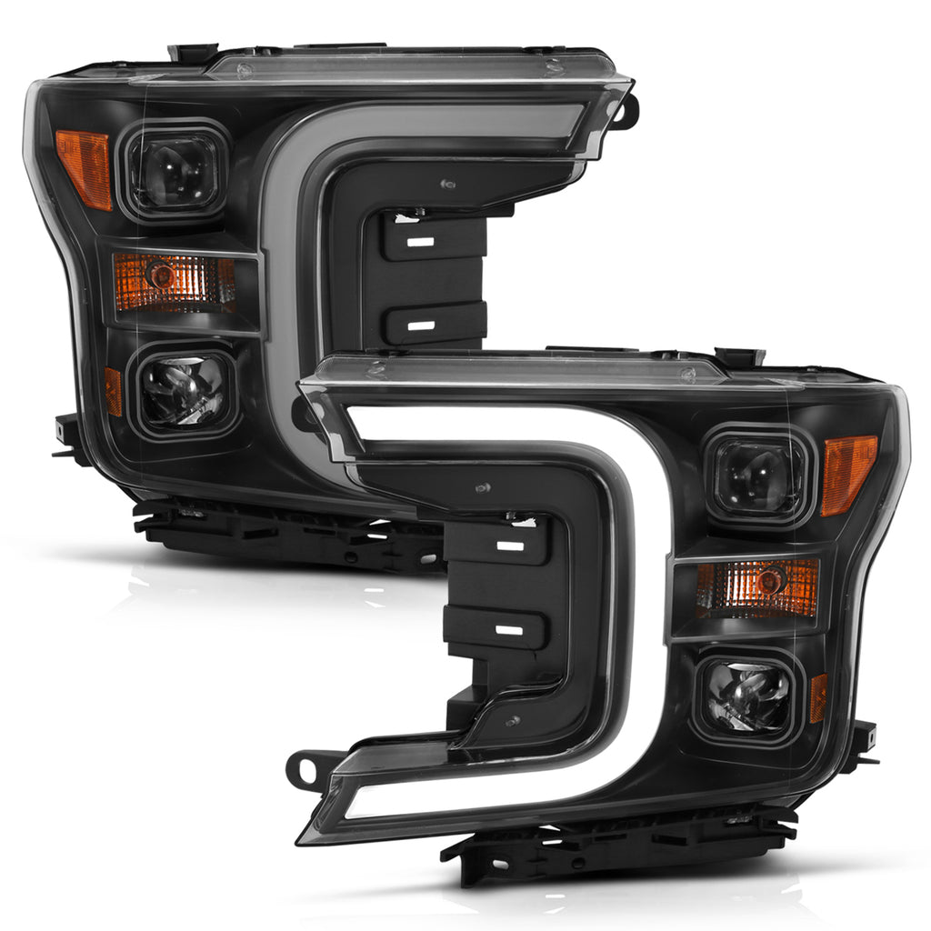 ANZO USA-111398 | Projector Headlights w/ Plank Style Switchback Black w/ Amber