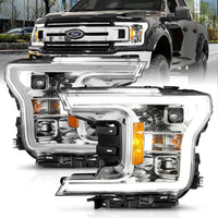 ANZO USA-111399 | Projector Headlights w/ Plank Style Switchback Chrome w/ Amber