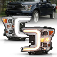 ANZO USA-111401 | LED Projector Headlights w/ Plank Style Switchback Chrome w/ Amber