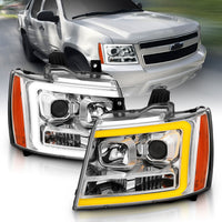 ANZO USA-111403 | Projector Headlights w/ Plank Style Switchback Chrome w/ Amber