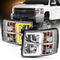 ANZO USA-111411 | Projector Headlights w/ Plank Style Switchback Chrome w/ Amber