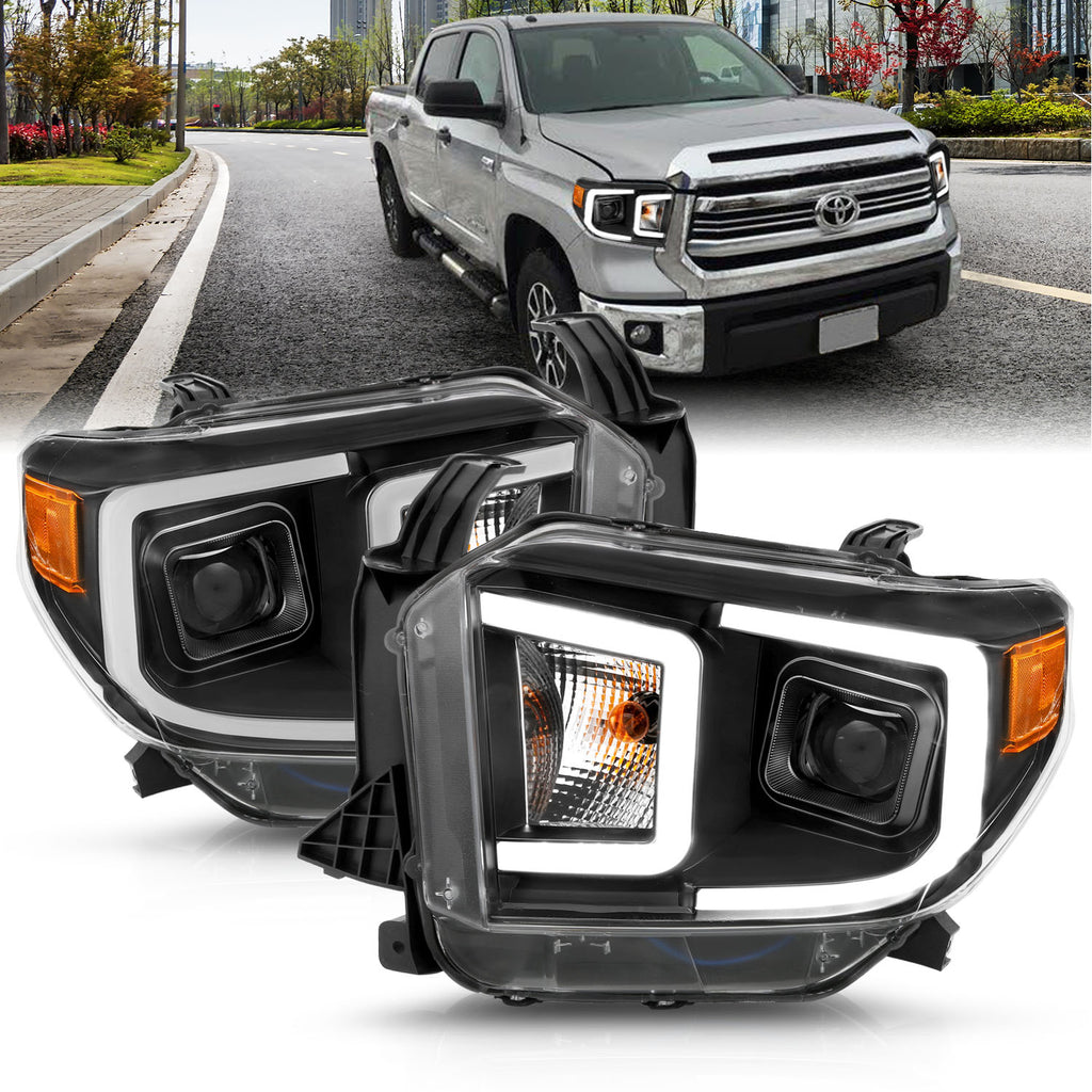 ANZO USA-111414 | Projector Headlights w/ Plank Style Switchback Black w/ Amber