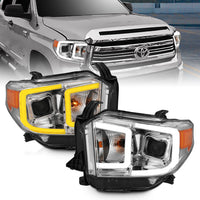 ANZO USA-111415 | Projector Headlights w/ Plank Style Switchback Chrome w/ Amber