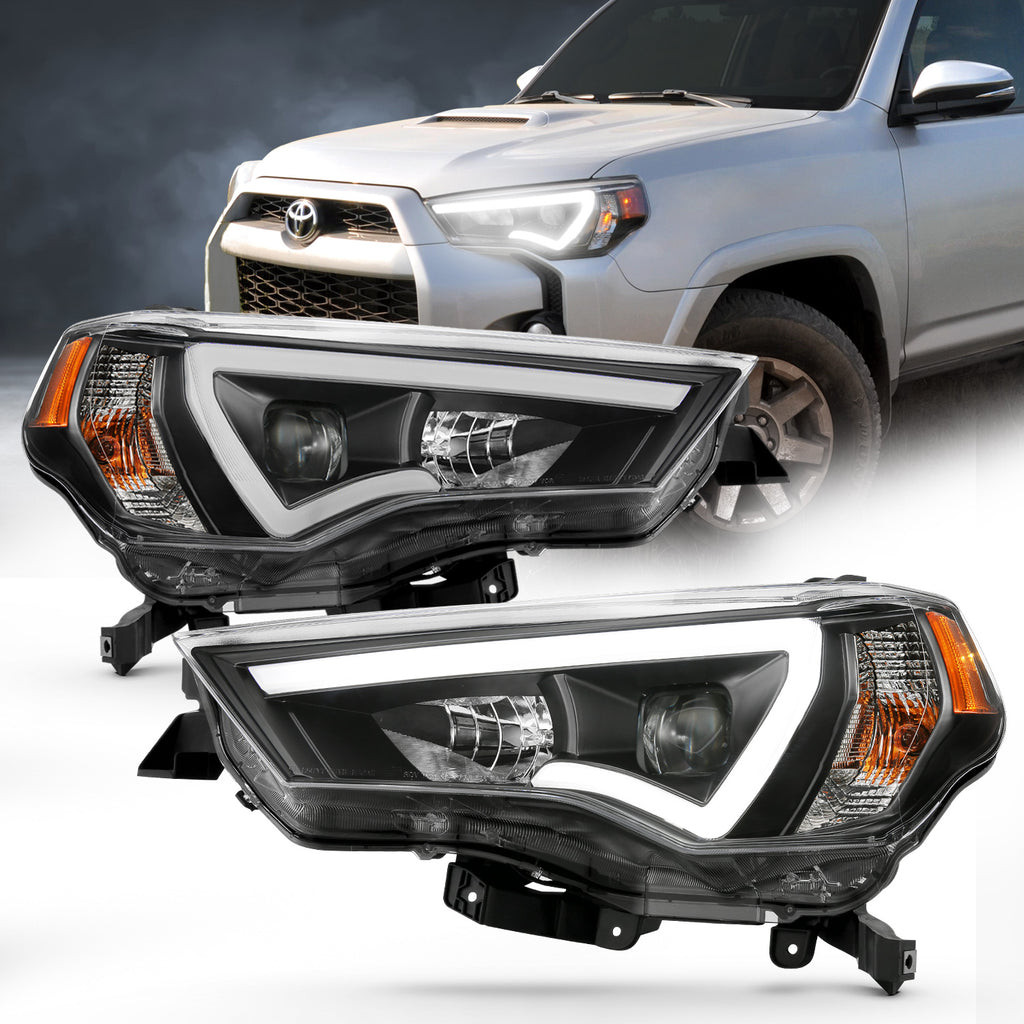 ANZO USA-111416 | Projector Headlights w/ Plank Style Switchback Black w/ Amber