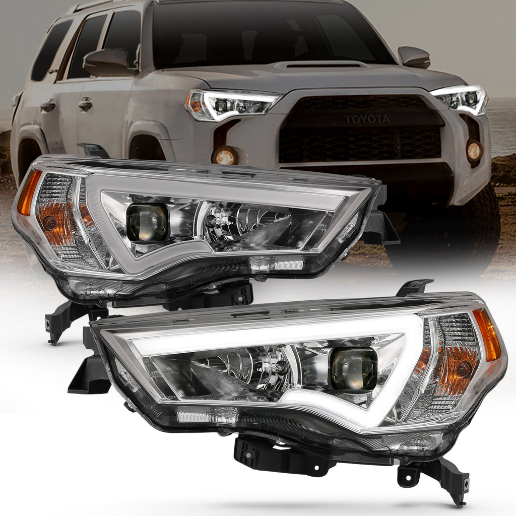 ANZO USA-111417 | Projector Headlights w/ Plank Style Switchback Chrome w/ Amber