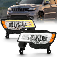 ANZO USA-111419 | Projector Headlights w/ Plank Style Switchback Chrome w/ Amber
