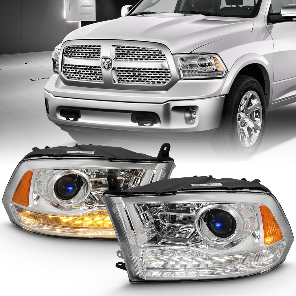 ANZO USA-111440 | PROJECTOR PLANK STYLE SWITCHBACK H.L HALO CHROME AMBER (OE STYLE)