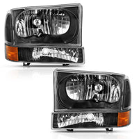 ANZO USA-111457 | Crystal Headlights; Black Housing; Clear Lens; w/Corner Lights; Pair